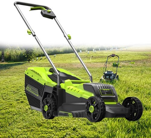 GESAIDES Lawn Mower 40V Brushless 33 cm(13 in) Cordless, 3 Cutting Height Adjustments, Electric Lawn Mower, Quickly Folding, 40V*2 4.0AH Battery and Charger Included