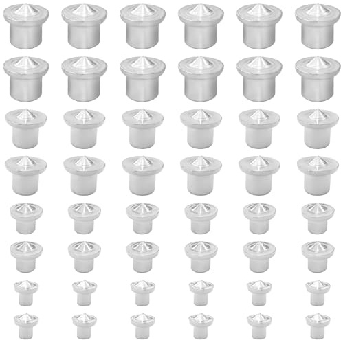 48Pcs Dowel and Tenon Center Transfer Plugs Doweling Centering Pins, 1/4 5/16 3/8 1/2 Solid Dowel Centers Marker Drill Hole Tools for Woodworking Tool Accessories