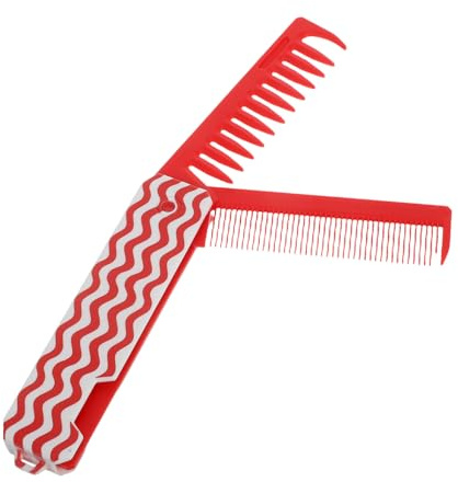 Peine Plegable Portátil de Viaje Rojo en Abs para Mujer