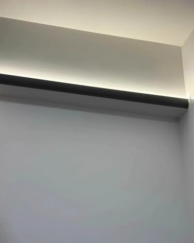 Moulure d'éclairage indirect à LED, canal diffuseur moderne pour plafond, plinthe pour cuisine, bureau
