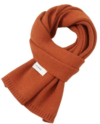 1 Stück Damen Schal Winter Warmer Strickschal Winterschal Dicker Schal Classic Scarf Schaltuch Damen Halloween Schal Warmschal für Mädchen und Herren,160x23cm, Orange