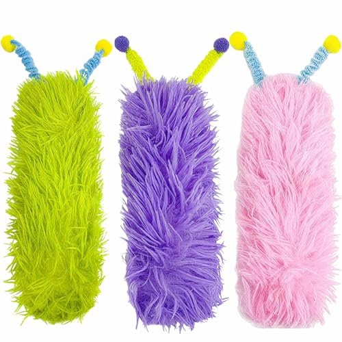 LAIBUY Interactive Catnip Toys for Indoor Cats, 3 Pack Plush Pillows, Self-Play Kitten Chew and Kick Toys (Caterpillar Design)
