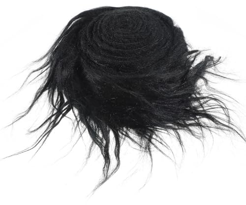Pelliccia nera 5 x 150 cm in finta pelliccia, strisce pretagliate a pelo peloso soffice per gnomi barba Babbo Natale capelli nani cosplay costume Pasqua fai da te decorazione artigianale