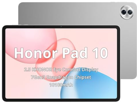 HONOR Pad 10 Tablet Wi-FI 8Go+256Go, 12.1 Pouces écran 120HZ 2.5K, Snapdragon 7 Gen 3, Batterie 10100 mAh, 6 Haut-parleurs, Google Service, Android 15, Gris