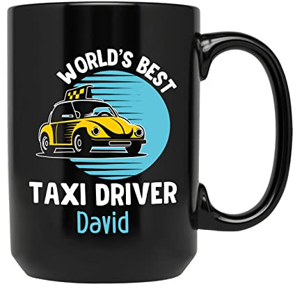 Tazza da caffè World's Best Taxi Driver Tazza Mug Personalizzata Colazione Tazzas Divertenti Tazzas da tè per Marito Anniversari Amici 330 ML
