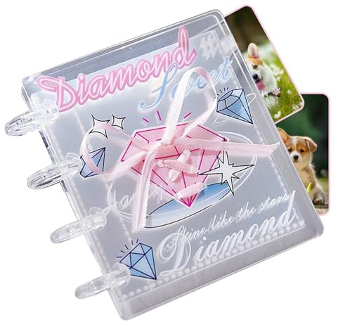 Raccoglitore di adesivi, 4 anelli riutilizzabili, trasparenti, album per conservare adesivi con 20 pagine interne e design a nastro, organizer con materiale resistente, per bambini e adulti