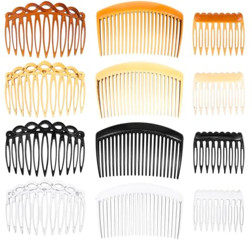 12 stycken hårkam för fastspänning, franska sidokammar, fransk sidohårkam, vintage dekorativ stickkam, plasttwist plug-in hårkam, hårtillbehör för dam tjockt fint hår