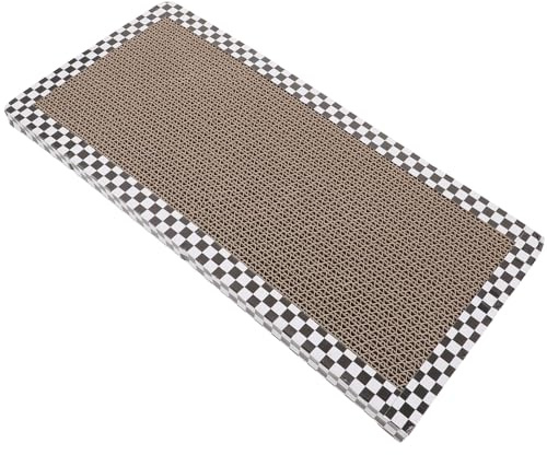 Totority Rascador para Gatos Resistente de Cartón Corrugado 43x20x2 Cm, Diseño de Tablero Ajedrezado en Color Claro, Accesorio Doméstico Duradero y Práctico para Gatos y Gatitos