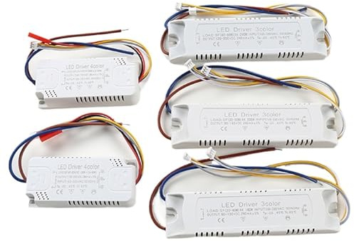 1 unidad de corriente del controlador LED 220mA 20-40W/40-60W fuente de alimentación de techo de luz 3 colores 3 pines AC175-265V de iluminación de doble salida((40-60W)-3)