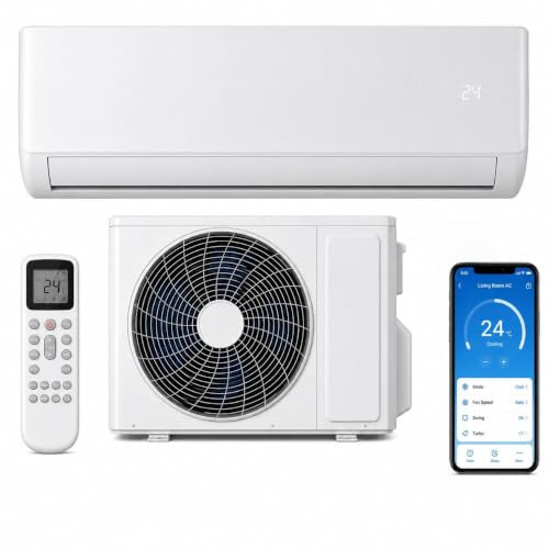 24000 BTU Split Air Conditioner Wall Mounted Heat Pump R32 | 27 dB(A) Low Noise, A++ Energy Rating, Cooling & Heating, 4 Fan Speeds, Auto Restart [Energy Class A++]