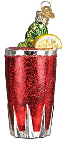 Old World Christmas Bloody Mary Glass Blown Ornament for Christmas Tree, Handcrafted Holiday Decoration, Adult Beverages Collection