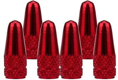 SENZEAL 6 Pezzi Tappo Valvola della Lega di Alluminio Tappi Ruote Bici Tappo Valvola Presta per Bicicletta Francese Bici Tappi per Pneumatici Rosso