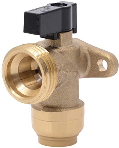 SharkBite 1/2 Inch x 3/4 Inch MHT Washing Machine Angle Valve, Push To Connect Brass Plumbing Fitting, PEX Pipe, Copper, CPVC, PE-RT, HDPE, 25560LF