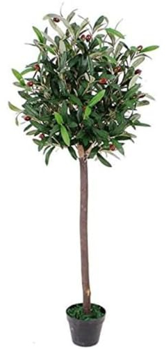Leaf Design UK Artificial Olive Tree in Black Plastic Pot, 120cm (4ft)