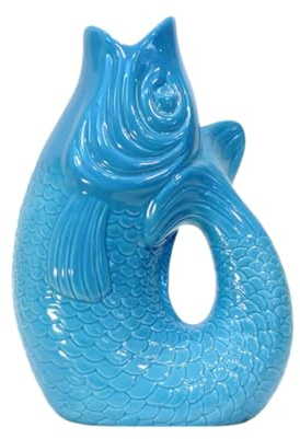 Gift Company - Monsieur Carafon -Vase/Blumenvase - Steingut - S - Lagoon/Blau - 17 x 10 x 24,3 cm - 1,2 Liter