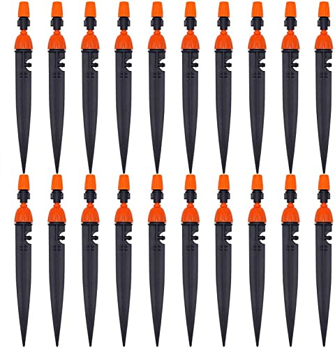 Hydrogarden20pcs Einstellbare Tropfstrahler Wasserbewässerungstropfer 360-Grad-Wasserdurchfluss-Tropfbewässerungssystem für Gemüsegarten, Garten, Gewächshaus