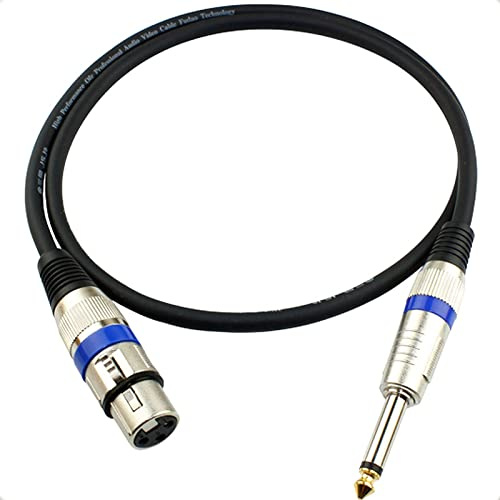 HTRUIYATY XLR Weiblich Auf 6,35 mm 1/4 Zoll TS Klinke Kable Mit Mono Stecker, 3-Poliges Audio Kabel, Interconnect Mikrofonkabel, Lautsprecher (1,5 m)