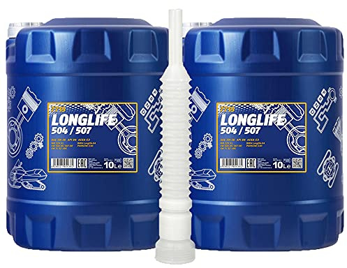 MANNOL 7715 LONGLIFE 5W-30 Motoröl Freigabe 504/507 Motoröl, 2 x 10 Liter