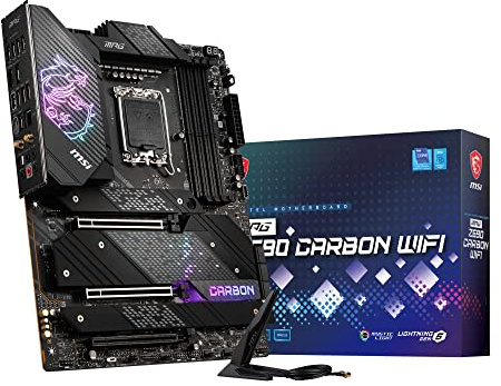 MSI MPG Z690 Carbon WiFi Carte Mère Gaming, ATX pour Processeurs Intel Core 12è Gen, Direct 18 Phases VRM 75A, DDR5 Memory Boost 6666+MHz/OC, 2 x PCIe 5.0 x16, 4 x M.2 Gen4, Wi-FI 6E, Noir