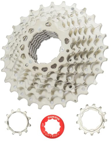 CYSKY Cassette de 9 velocidades 11-28T Cassette Apto para Bicicleta de montaña, Bicicleta de Carretera, MTB, BMX (Peso Ligero) (11-28T)