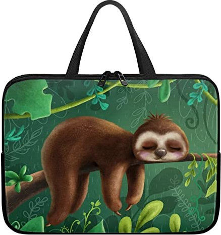 Chaqlin Funny Sloth Laptop Sleeve Briefcase Handbag Women Men Slim Computer Bag Work Bag, 17 Inch Laptop Protective Case Portable Notebook Cover with Zipper