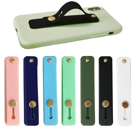 Support Push Pull en 7 parties, poignée de téléphone fixée à l'arrière, support coulissant, support de téléphone en silicone, support de téléphone (7 couleurs)