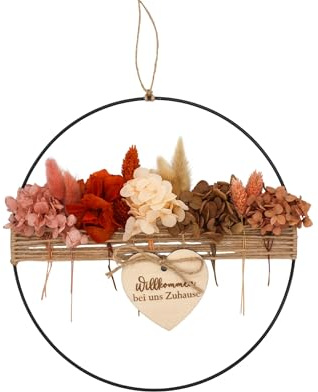 Trockenblumenkranz personalisiert Metallring 25cm mit Trockenblumen