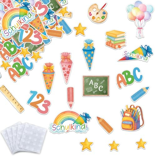 100 Stück Schulkind Deko Konfetti Bunt, Einschulung Deko Mädchen Junge