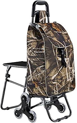 RUBYOH Einkaufswagen, Einkaufstrolley mit Sitz, Trolley, Reisetasche, faltbar, Einkaufswagen zum Treppensteigen, Trolley-Koffer, handgezeichneter Trolley, 34,6 Zoll hoher Einkaufswagen
