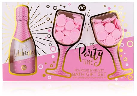 Accentra Geschenkset LET'S CELEBRATE für Frauen in schöner Geschenkbox, 150ml Duschgel, 2 x 5g Badekonfetti, Pflegeset für Frauen & Mädchen zum Geburtstag & besonderen Anlässen