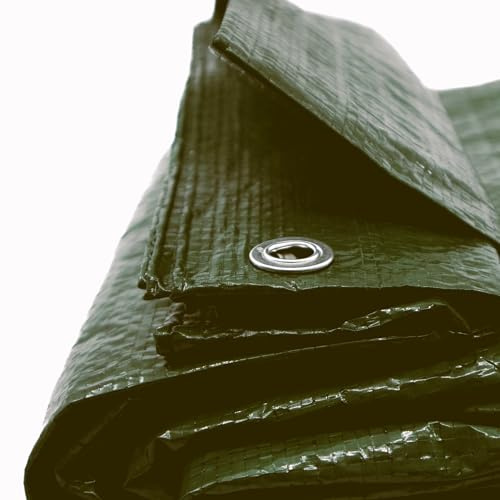 Professional Tarpaulin 3 x 4 m Green Waterproof + 1 x Picture Magnet! Fabric Tarpaulin with Eyelets Garden Tarpaulin Camouflage Tarpaulin for Outdoor & Garden Wood Garden Furniture Camping & Survival