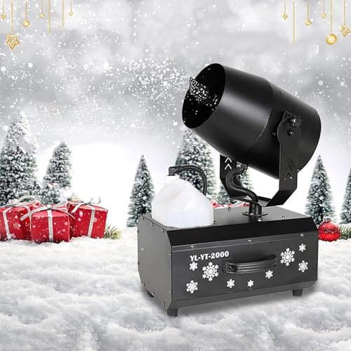 2000 W Professionelle Schneeflockenmaschine, Bühnen-Schneeflocken-Maker Mit Fernbedienung, 180°-Schaukel-Schneeflocken-Blizzard-Effekt, for Outdoor- Und Indoor-Bühnen-DJ-Party, Weihnachten, Hochzeit