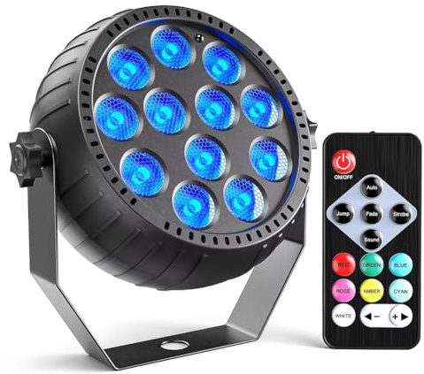 yomoe Lumière Stroboscopique de Noël, Lumières Stroboscopiques avec Télécommande RVB 10 W sans LED pour Scène, Danse, Mariage