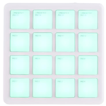 YIWEOG MIDI Controller Pad 16 Velocity Sensitive RGB Backlight Pads MIDI Keyboard Beat Machine BT Connection Portable MIDI Pad DJ Music Arrangement Professional Keyboard Controller