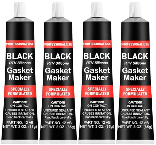 Motordichtmasse Schwarz,Zylinderkopfdichtung Dichtmittel,Dichtmasse Motor,Motordichtung Dichtmittel 4PCS Hochtemperatur-Motordichtstoffdichtung Hitzebeständigkeitsbereich von -60 °C-320 °C -85g