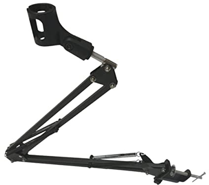 Yardwe Hängende Mikrofon Tischhalterung Verstellbarer Desktop Mikrofonständer aus Schwarzem Metall mit Schwenkbarem Doppelarm Belastbar bis 1500g für Videoaufnahmen und Familien