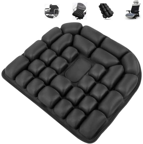 Oursouion Sondur Travel Cushion for airplane Self-Inflatable Portable Seat Cushion for Office Chair, Car & Wheelchair 3D Air Cell Coccyx Cushion for Long Sitting,Tailbone Pain Relief