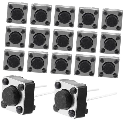 Cabilock Tactile Switches Micro Plastic Button Switches Momentary Push Button 100pcs with Two Feet Design Easy Replacement and Installation for Pcb for Electronic Projects