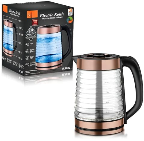 Bouilloire Électrique En Verre Transparent De 2,2 L – Bouilloire Automatique Multifonctionnelle De Grande Capacité Avec Protection Contre La Surchauffe