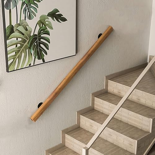 3 m in legno per scale interne/esterne, corrimano di sicurezza antiscivolo per soffitta, villa, terrazza e balcone, design durevole ed elegante