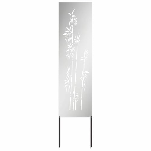 vidaXL Garten Sichtschutz-Leinwand Silber 32 x 140 cm Verzinkter Stahl, Garten und Terrasse, Rechteckig, Moderner Sichtschutz, Dekorative Einlagen, Außenscreen, Patio Akzent, Funktionale Trennwand