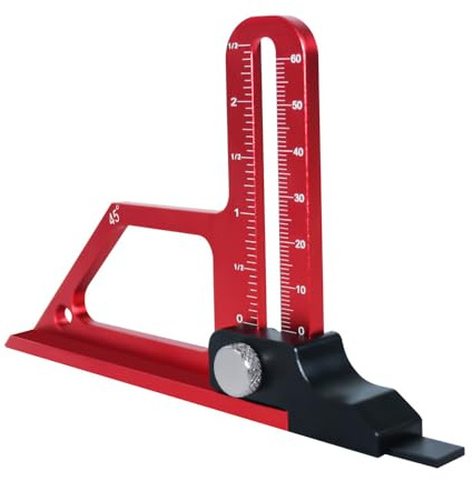Herramienta de calibre de profundidad de sierra de mesa Medidor de altura de mesa ajustable con escalas métricas e imperiales para carpintería Manualidades de bricolaje