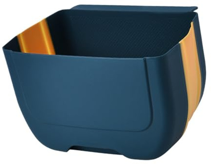 VILLCASE Cubos de Basura Colgantes Plegables para Cocina Contenedor de Residuos Montado Pared Gran Capacidad y Diseño Compacto Práctico para Hogar y Coche sin Tapa Color Azul
