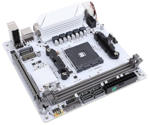 Yanmis Carte Mère ITX AM4, Prise en Charge des Processeurs Série 5000/4000/3000/2000/1000, DDR4 Double Canal 64 Go, Interface Multimédia HD VGA, M.2 NVMe, USB 3.0, Carte de Bureau