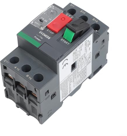Minhe Interruttore automatico del motore, serie GV2, protezione termica magnetica da sovraccarico e cortocircuito, da 0,37 kW a 15 kW, per motori monofase e trifase (GV2ME08C 2.5-4A)