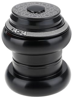 YINETTECH Juego de Dirección de Aleación de Aluminio de 34-34 Mm para Horquilla Delantera de 34 Mm Cuadro de Acero Tubo de Dirección Negro