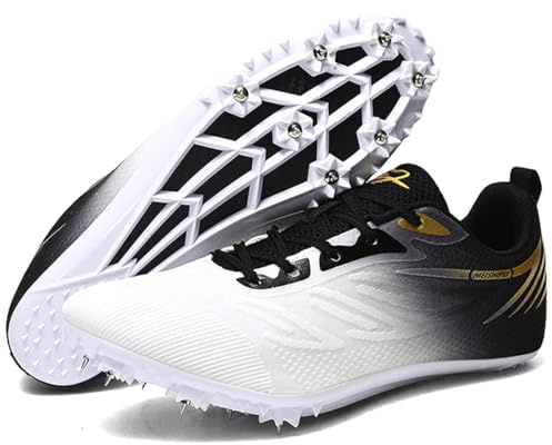 PIzrgm Zapatillas De Atletismo con 8 Clavos Hombre Adulto Transpirable y Ligero Antideslizante Zapatillas para Carreras De Velocidad para Sprint Competición,A,42 EU