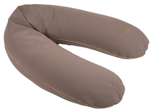Béaba Cuscino Gravidanza & Allattamento XXL 180 cm, Cuscino Multifunzione Maternità, Supporto Corpo Intero, Microperle Silenziose, Sfoderabile & Lavabile, OEKOTEX, French Terry, Mocha