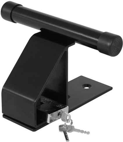 Homullel Garage Door Defender Security Lock System for Up Over Garage Doors on Concrete Floors, Heavy Duty Steel, Black Powder Coated