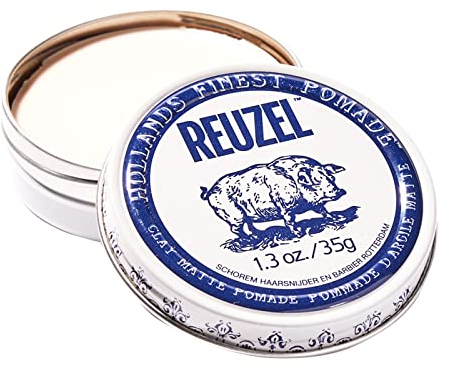 Reuzel Clay Matte Pomade - Men's Concentrated Wax Formula With Natural And Organic Hold - A Vegan Defining And Thickening Product That's Extra Easy To Apply And Remove - Original Fragrance - 1.3 Oz